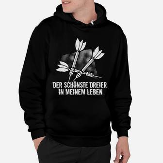 Schwarzes Hoodie mit Pfeil-Design, Schönster Dreier im Leben-Aufdruck - Seseable