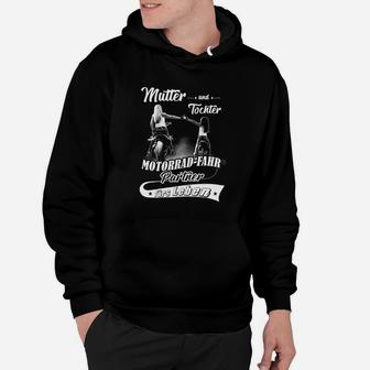 Schwarzes Mutter-Tochter Motorrad Hoodie im Partnerlook - Seseable