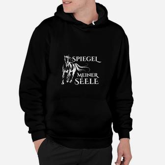 Schwarzes Pferdemotiv Hoodie SPIEGEL MEINER SEELE - Seseable