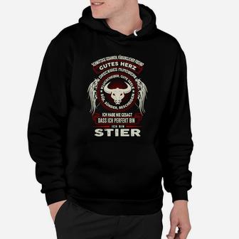 Schwarzes Taurus Sternzeichen Hoodie mit Motto, Astrologie Tee - Seseable