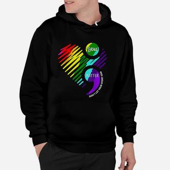 Semicolon Mental Mental Awareness Month 12 Step Recovery Hoodie - Seseable