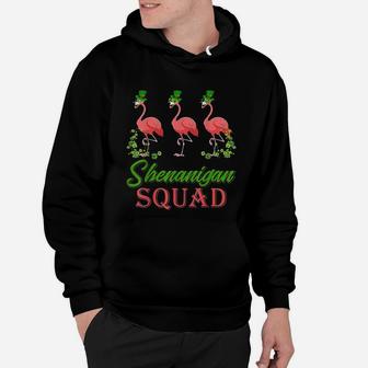 Shenanigan Squad Flamingo Leprechaun Hat St Patricks Day Hoodie - Seseable