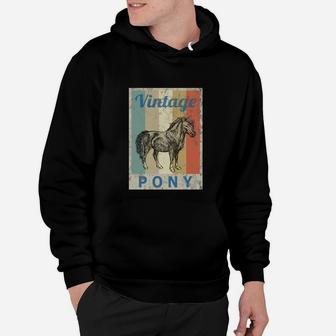 Shetland Pony Vintage Hoodie, Retro Grunge Reitsport Design - Seseable