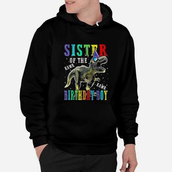 Sister Dinosaur Funny Cute Birthday Boy Family Hoodie - Seseable