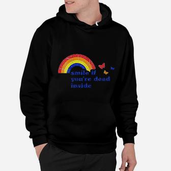 Smile If You Are Dead Inside Rainbow Vintage Hoodie - Seseable