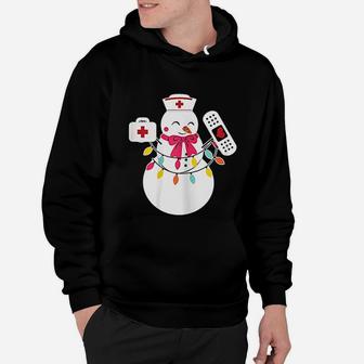 Snowman Nurse Christmas With Nurses Hat Funny Outfit Hoodie - Seseable