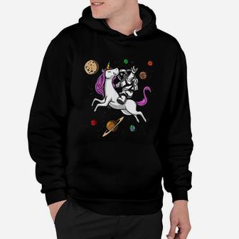 Space Astronaut Riding Unicorn Cosmic Funny Boys Girls Kids Hoodie - Seseable