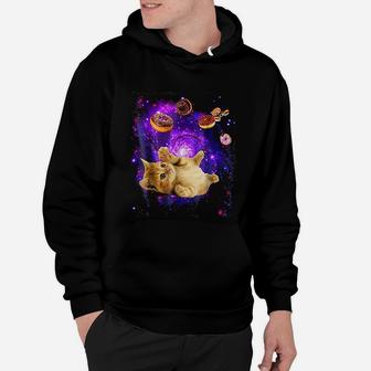 Space Cat Doughnut Kitty Galaxy Hoodie - Seseable