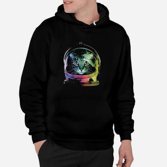 Space Cat Rainbow Astronaut Helmet Hoodie - Seseable