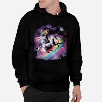 Space Cat Riding Unicorn Hoodie - Seseable