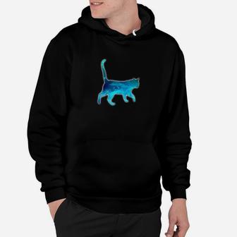 Space Galaxy Ca Novelty Blue Universe Cat Lover Gift Hoodie - Seseable