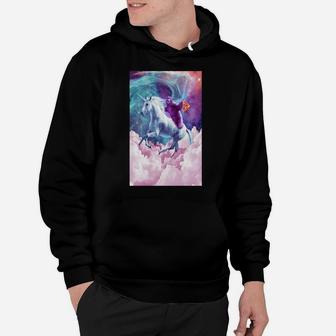 Space Sloth On Unicorn Sloth Pizza Hoodie - Seseable