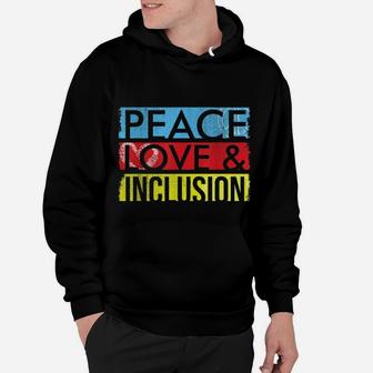 Sped Special Education Peace Love Inclusion Hoodie - Seseable