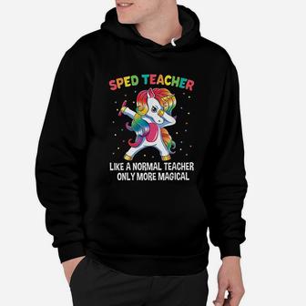 Sped Teacher Dabbing Unicorn Funny Back To School Hoodie - Seseable