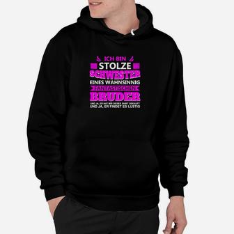 Stolze Schwester Fantastischer Bruder Hoodie, Lustiges Geschwister-Hoodie - Seseable