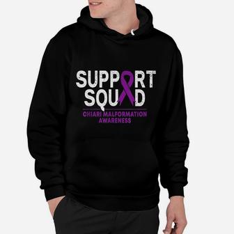 Support Squad Chiari Malformation Awareness Purple Ribbon Hoodie - Seseable
