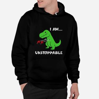 T-rex Dinosaur I Am Unstoppable Hoodie - Seseable