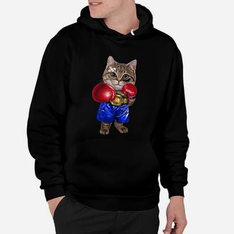 Tabby Cat As Boxing Champion Boxer Hoodie - Seseable