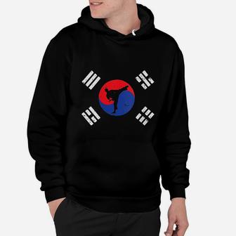 Taekwondo South Korea Flag Vintage Korean Martial Arts Gift Hoodie - Seseable