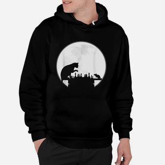 The Chess Board The Cat The Mouse And The Full Moon Hoodie - Seseable