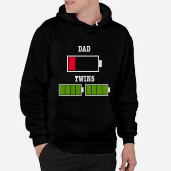 Tired Dad Low Battery Twin Father Fathers Day Xmas Gift Hoodie - Seseable