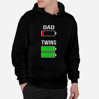 Tired Dad Low Battery Twins Full Charge Funny Gift Hoodie - Seseable
