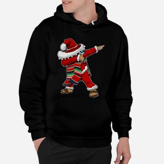 Top Christmas Sombrero Dabbing Mexican Poncho Santa Sweater Hoodie - Seseable