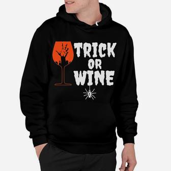 Trick Or Wine Spooky Halloween Party Hoodie - Seseable