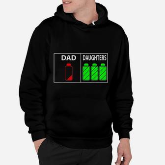 Triplet Dad Of Three Daughters Funny Fathers Day Gift Hoodie - Seseable