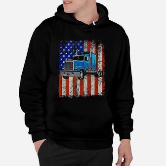 Truck Driver American Flag Proud Trucker T-Shirt Hoodie - Seseable