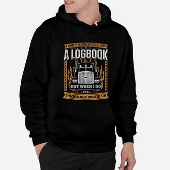 Trucker Gifts Men Women Logbook Funny Truck Driver Hoodie - Seseable