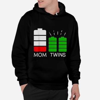 Twin Mom Low Battery Tired Mom Of Twins Hoodie - Seseable