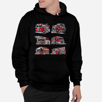 Types Of Fire Truck Boy Toddler Kids Firefighter Xmas Gifts Hoodie - Seseable