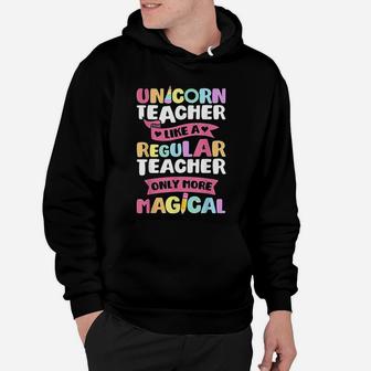 Unicorn Teacher Funny Women Teachers Back To School Hoodie - Seseable