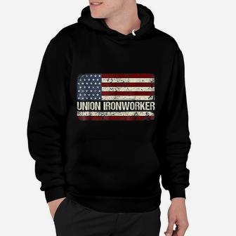 Union Ironworker American Flag Ironworker Hoodie - Seseable