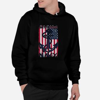 Us Navy Flag With Anchor For Navy Veterans And Soldiers Hoodie - Seseable