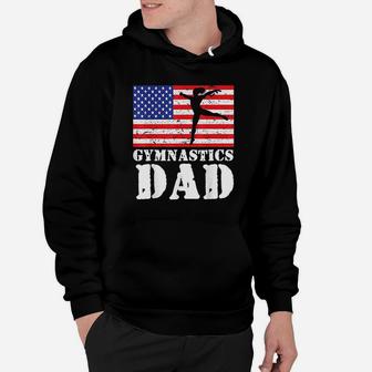 Usa American Distressed Flag Gymnastics Dad Hoodie - Seseable