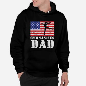 Usa American Distressed Flag Gymnastics Dad Hoodie - Seseable