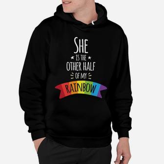 Valentines Day For Lesbian Girlfriend Wife My Rainbow Hoodie - Seseable