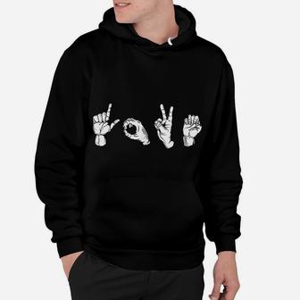 Valentines Day I Love You Heart Hand Sign Language Hoodie - Seseable