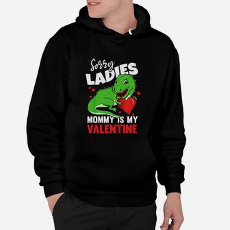 Valentines Day Mommy Is My Valentine T Rex Mom Hoodie - Seseable