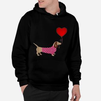 Valentines Weiner Daschund Doxie In Dog Dress Hoodie - Seseable