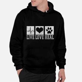 Vet Tech Live Love Heal Veterinary Technician Dog Hoodie - Seseable