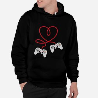 Video Gamer Heart Controller Valentines Day Hoodie - Seseable