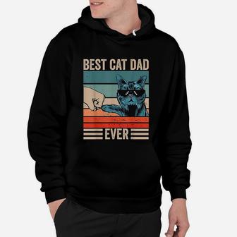 Vintage Best Cat Dad Ever Bump Fist Fathers Day Gifts Hoodie - Seseable