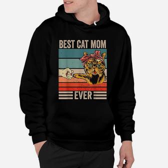 Vintage Best Cat Mom Ever Bump Fist Mothers Day Gifts Hoodie - Seseable