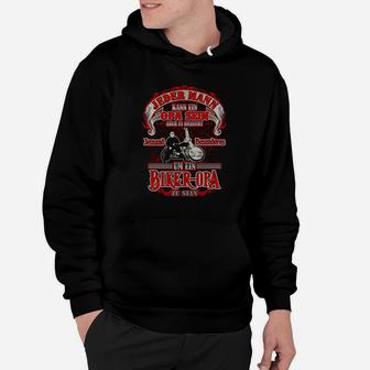 Vintage Biker Opa Hoodie mit Schwarzem Druckdesign, Retro Motorrad Thema - Seseable