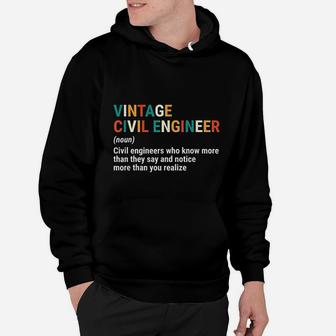 Vintage Civil Engineer Definition Noun Cool Engineering Hoodie - Seseable