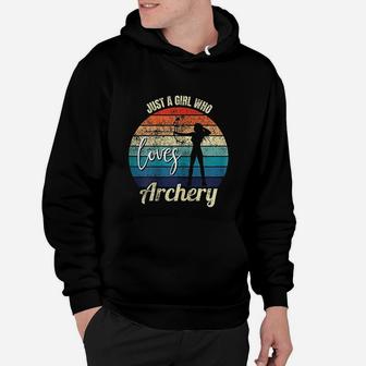 Vintage Color Archer Design Just A Girl Who Loves Archery Hoodie | Seseable UK