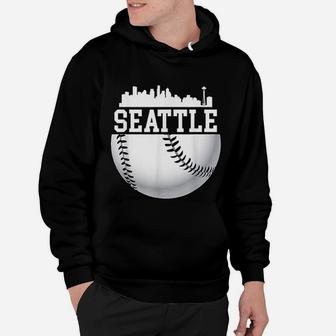 Vintage Downtown Seattle Baseball Retro Washington Hoodie - Seseable